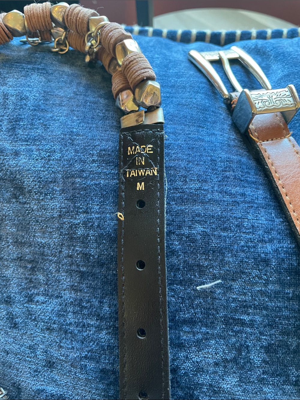 Boho Brown Leather Bead Layered Belt Express - Picture 8 of 8